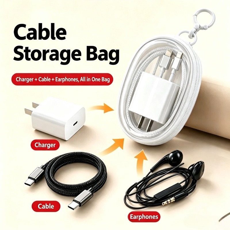 Cable Organizer Bag - Sac de rangement portable étanche pour