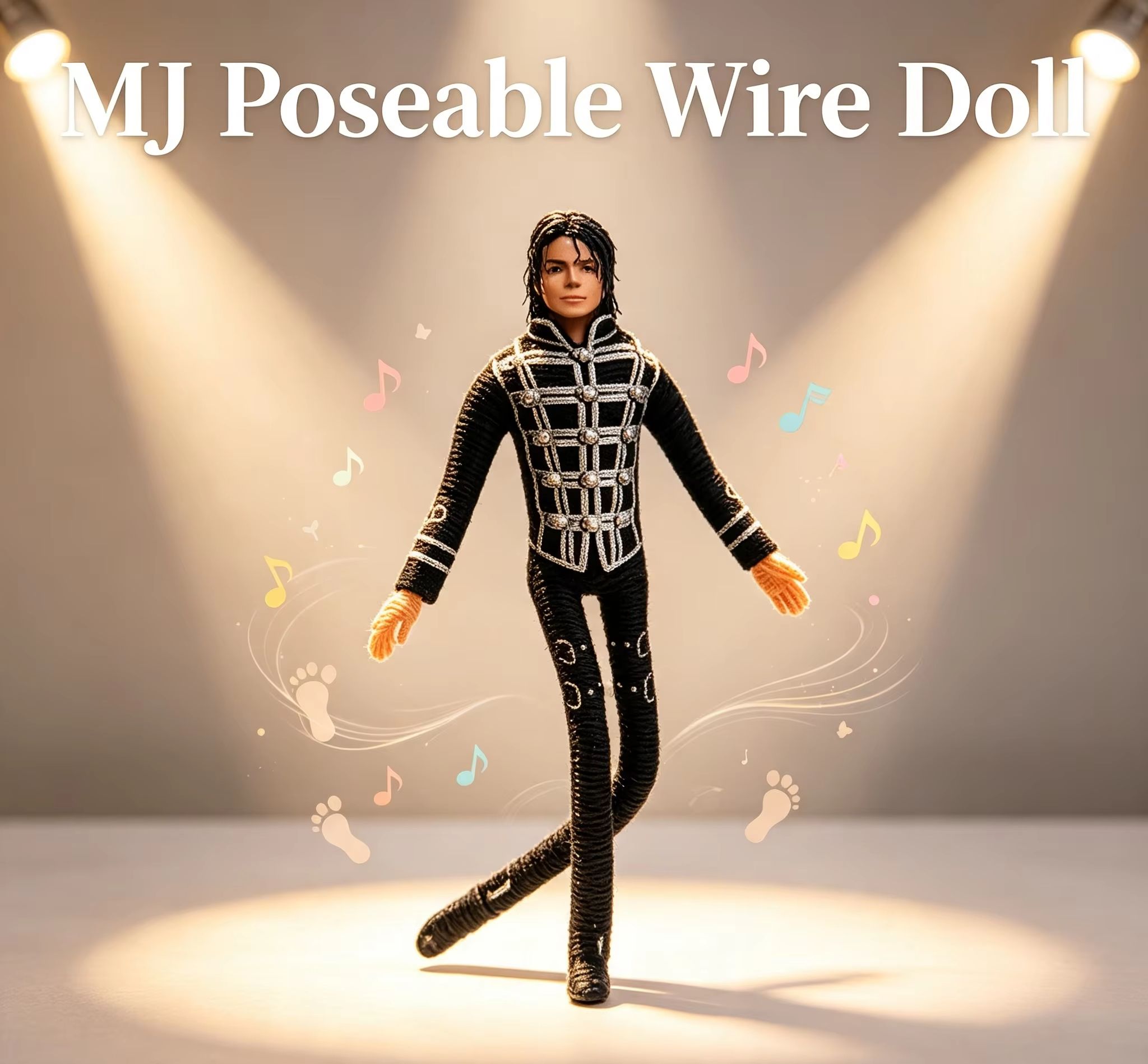 Tech Home Accessories - Figurine articulée en peluche Michael Jackson,