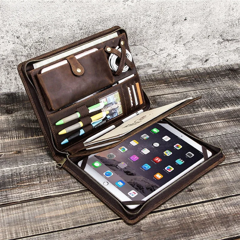 Tech Accessories Tablet - Sac de rangement en cuir pour