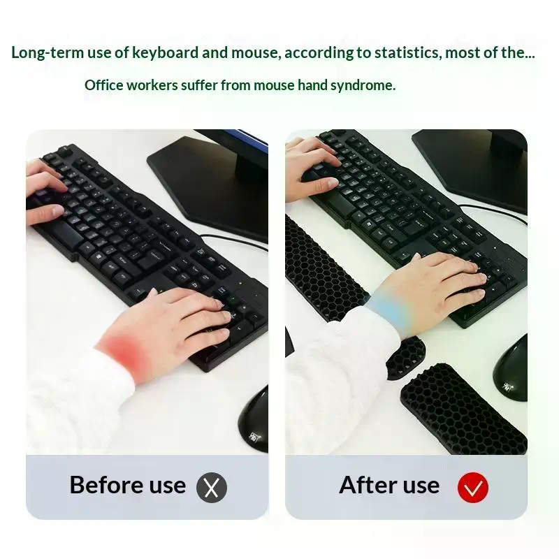 Keyboard Wrist Pad Leather - Repose-poignet ergonomique pour souris et clavier,