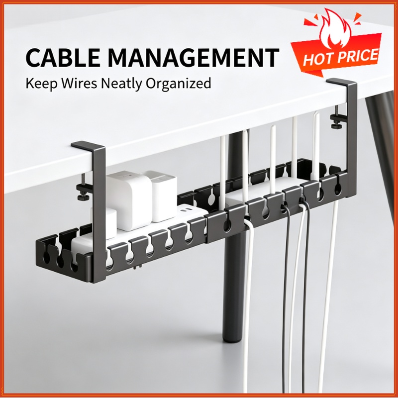 Tech Accessories For Office Desk - Support de rangement télescopique sous table,
