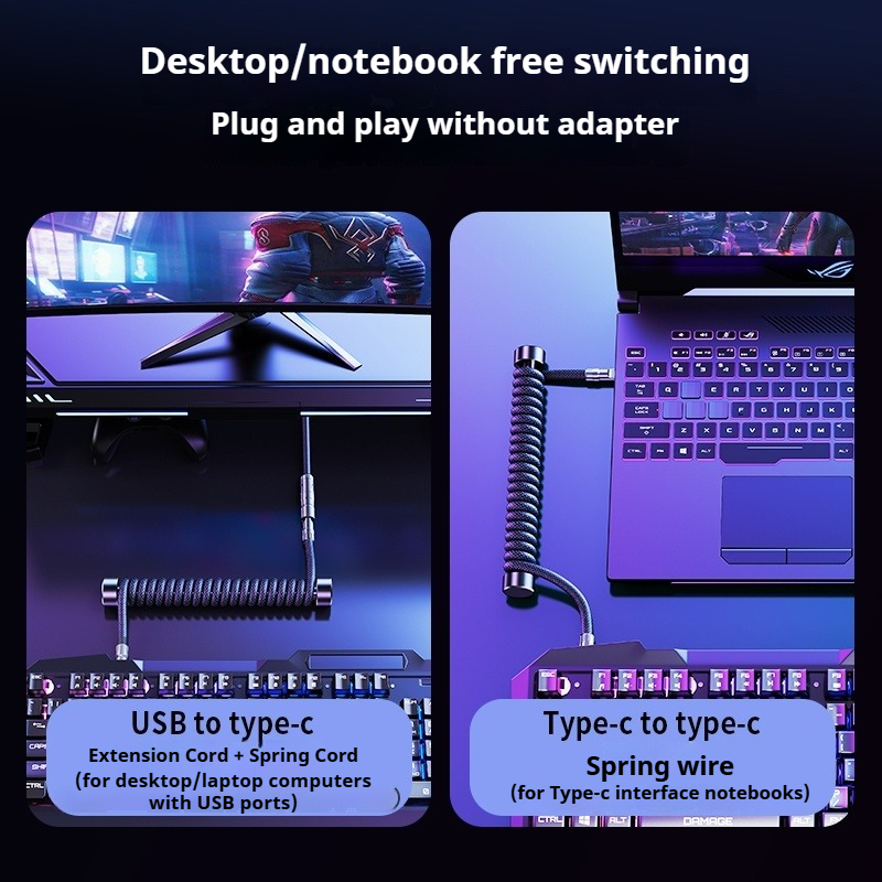 Câble de clavier enroulé Eary  - Tech Gaming Accessories avis et prix